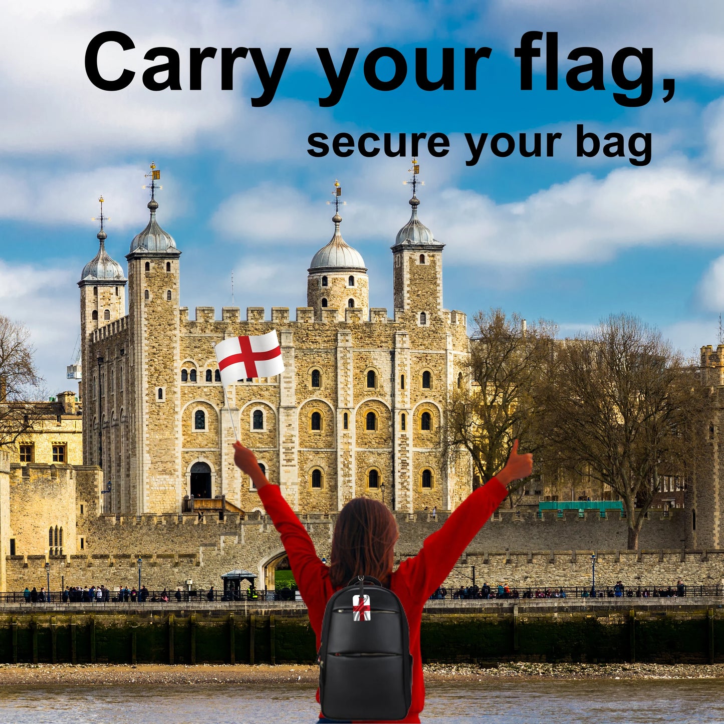 Smart Bag Security Tag - England Flag [Pack 2]