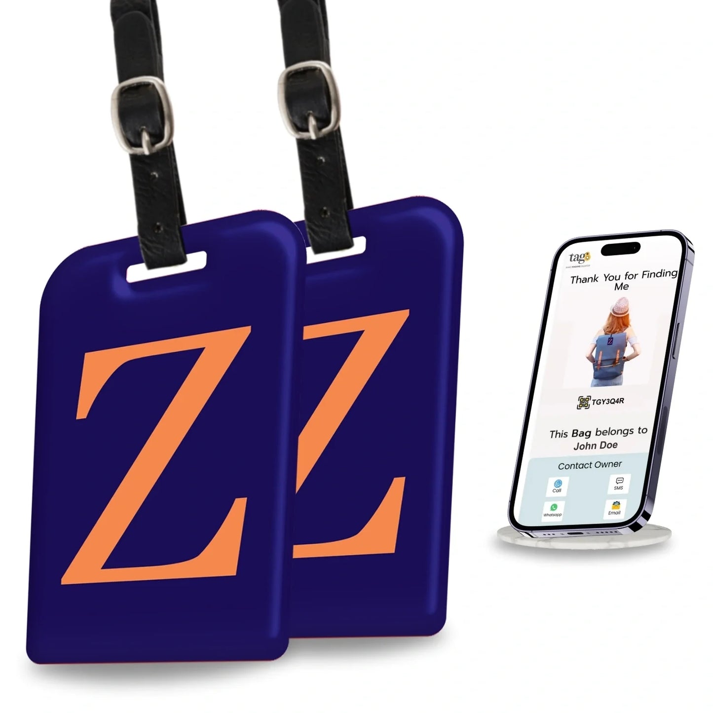Initials Bag tag Z  [pack 2]