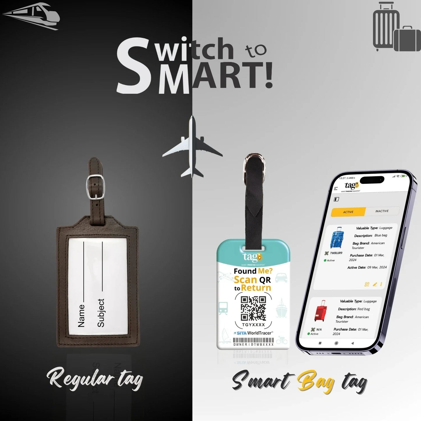 Smart Bag Security Tag-New York [Pack 2]