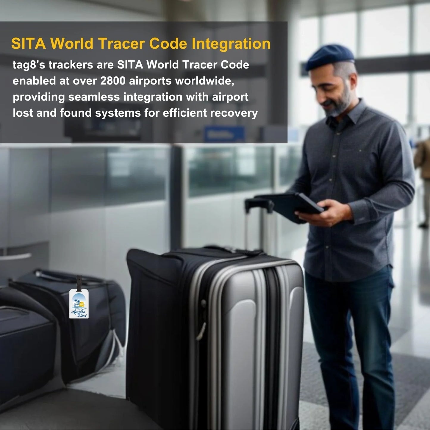 Smart Bag Security Tag - Amelia Island FL [Pack 2]